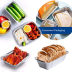 Waytiffer Loaf Pans [50 Pack] 2Lb Heavy Duty Disposable Aluminum Foil Premium Bread Tins Standard Size - 8.5" X 4.5" X 2.5" Perfect for Homemade Cakes & Breads