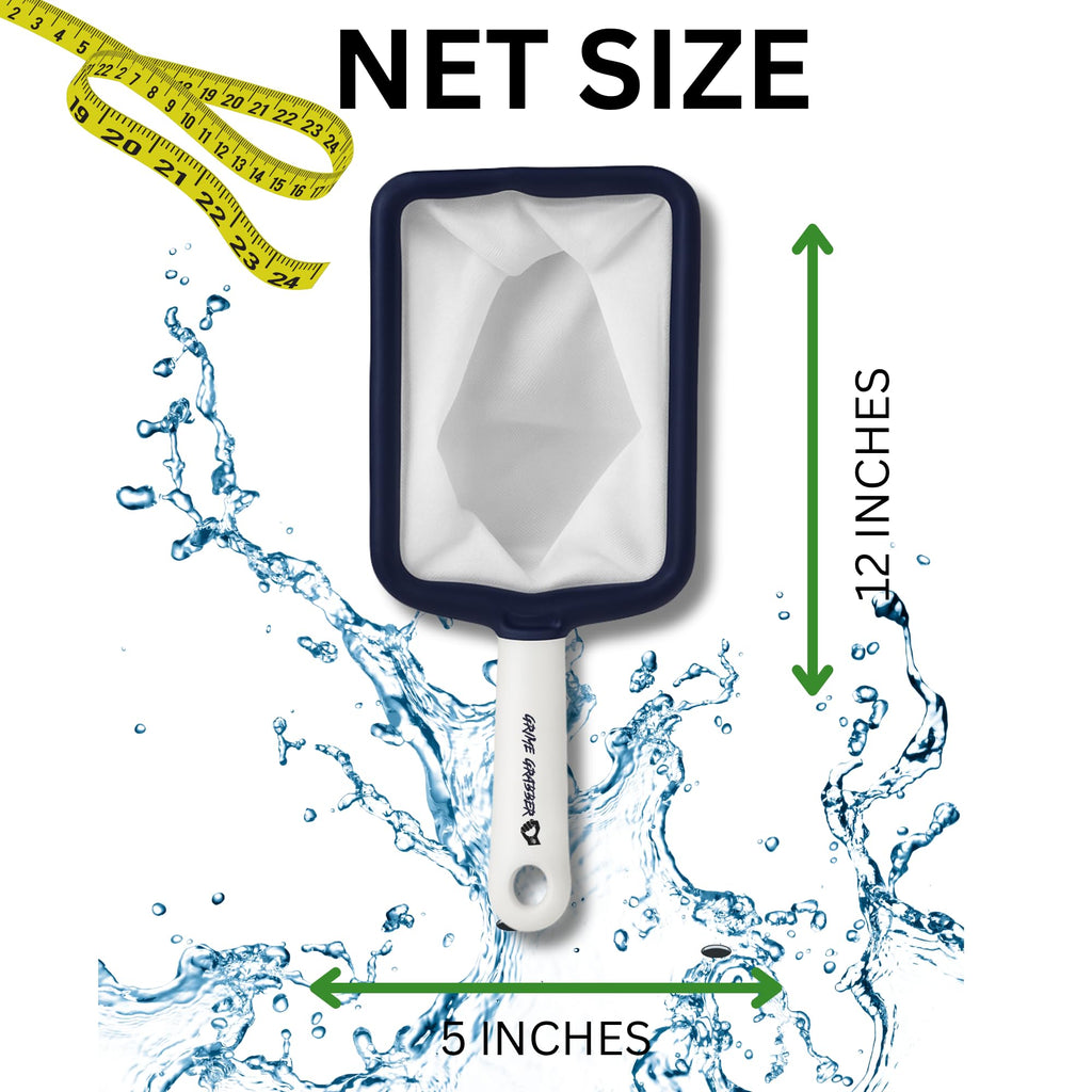 Grime Gripper Hot Tub Skimmer - Fine Mesh Hot Tub Net, Durable and Lightweight, Ideal Small Fish Net for Spa and Hot Tub Owners, Efficient Debris Removal Tool (1 Net)