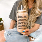 KLUBI I Came I Saw I Forgot Cup 16oz Glass 60th Birthday Gifts for Women Birthday Gifts for Men Grandpa Gifts for Him Drinking Cups for Elderly Senior Citizen Tumbler I Came I Saw I Forgot Coffee Mug