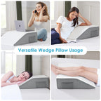 Cozymaker Adjustable Leg Elevation Pillows for Swelling, Cooling Gel Memory Foam Wedge Pillows for After Surgery, Sciatica Back Knee Hip Ankles Pain Relief, Leg Pillows for Sleeping
