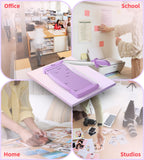 12" Guillotine Paper Cutter with Hidden Ruler, Compact Heavy Duty 12-Sheet Capacity Trimmer for Cardstock, Photos, Scrapbooking, Office, Classroom, Studio (Purple)