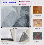 Office Chair Mat for Hardwood Floor, 60"x48" Office Rug Highly Premium Quality Rolling Chair Mat, Desk Chair Mat - 3.86lbs Anti-Slip Office Mat for Laminate Floor etc, Black Grey