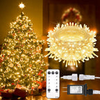 suddus 300 Led Christmas Lights Outdoor, 99ft Christmas Tree Lights Connectable, Warm White Christmas Lights Indoor for Xmas Holiday Yard Party Porch Holiday Lights Decor