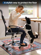 PROHALO Office Chair Mat for Hardwood Floor, 36"x48" Desk Chair Mat for Rolling Chairs, Non Slip Computer Chair Mat, Office Rug Mat for Office Home Hard Floor, Under Desk Mat for Gaming Chair-Red
