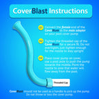 CoverBlast Pool Cover Pump Attachment - USA-Made & Patented Pool Cover Pump Hose Alternative w/ 25ft. Range - Easy-To-Install & Use Year-Round - Replaces Traditional Hoses (Light Blue)