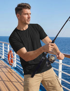 Mens Athletic Sun T-Shirts Lightweight Shirts UV Protection Clothing for Men Outdoor Hiking Shirts Gym Shirts Sports Shirts Black