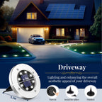 SOLPEX Solar Ground Lights, 12 Pack Solar Lights Outdoor Waterproof, 8 LED Solar Powered Landscape Lighting for Garden Yard Patio Pathway Driveway Walkway (Cool White)