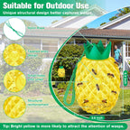 Wasp Traps Catcher - Honey Bee Trap, Insect Catcher, Wasp Trap, Bee Trap, Outdoor Wasp Deterrent Killer, Reusable Insects Traps Bee Catcher for Hornets, Yellow