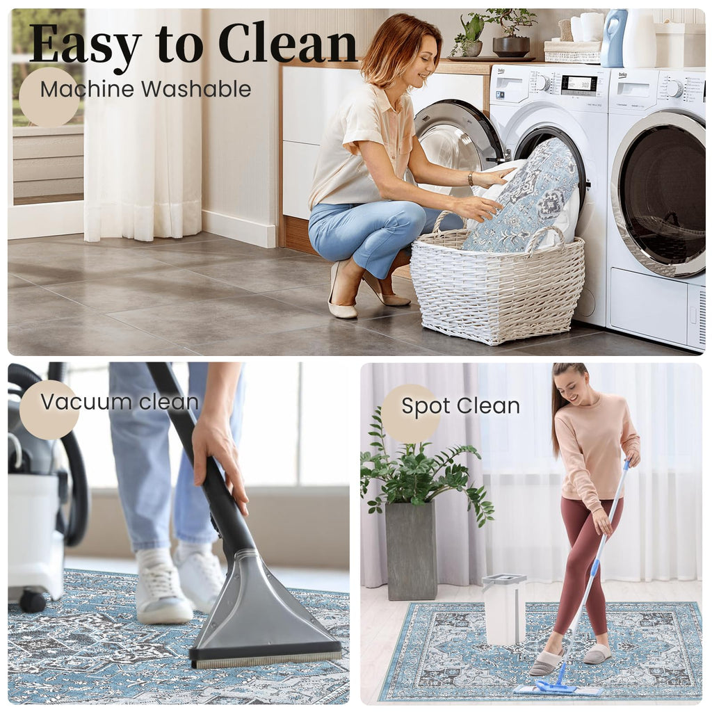 Office Chair Mat for Hardwood Floor & Tile Floor,36"X 48" Heavy Duty Desk Chair Mat for Hard Floors, Under Desk Rug for Rolling Computer Chair,Anti Slip,Low Pile Carpet Floor Protector-Blue