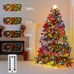 82FT 200 LED Color Changing Christmas String Lights with Remote & Timer & Memory Function, 9 Lighting Modes Waterproof Fairy String Lights for Xmas Tree Holiday Party Garden (Cool White & Multicolor)