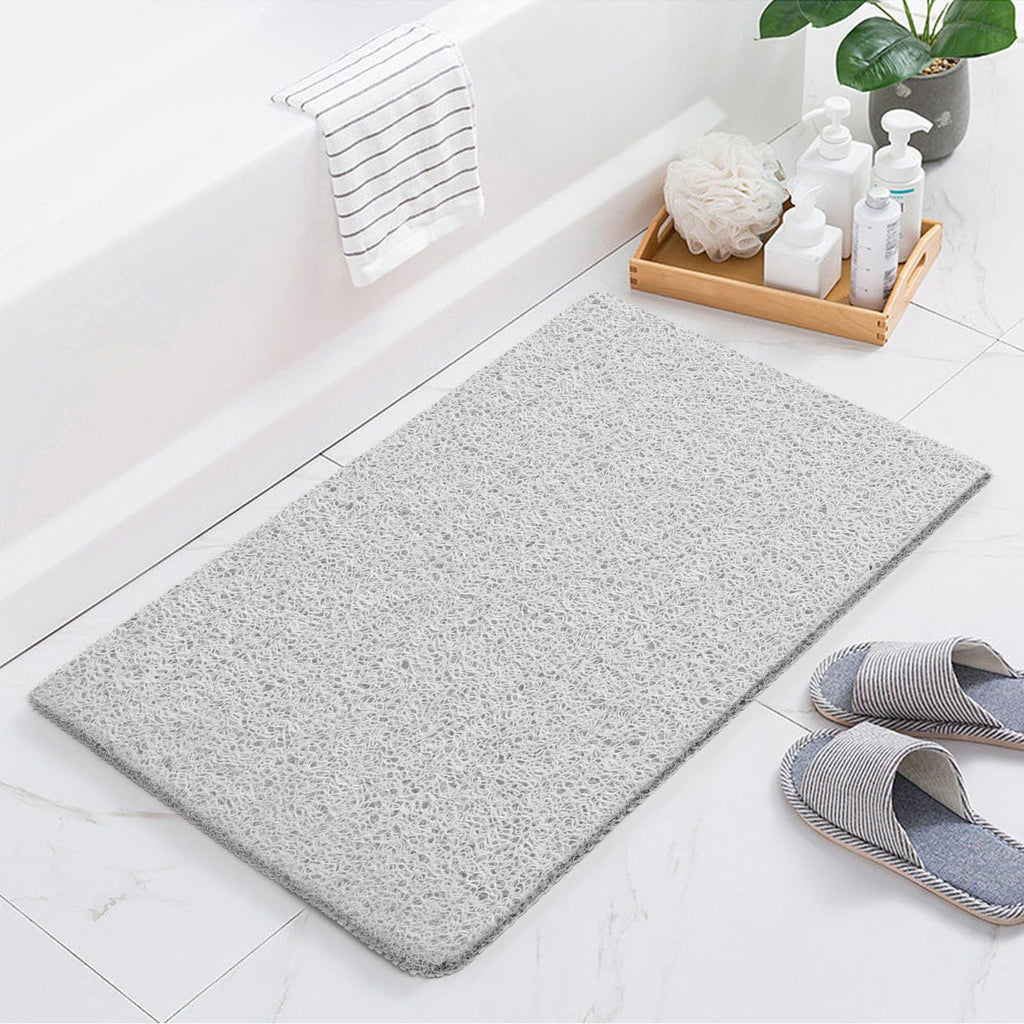 Joyhalo Shower Mats for Showers Anti Slip for Elderly, 32'' x 24'' Non Slip Bath Mat for Inside Shower, Bath Tub Mats for Bathroom Non Slip for Shower, PVC Loofah Bathroom Mats, White