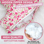 Post Mastectomy Pillow After Breast Cancer Surgery Recovery, C-Section Recovery or Breast Reduction, Tummy Tuck Post Surgery Supplies, Seat Belt Pillow, Chemo Breast Cancer Gifts for Women,Pink Flower