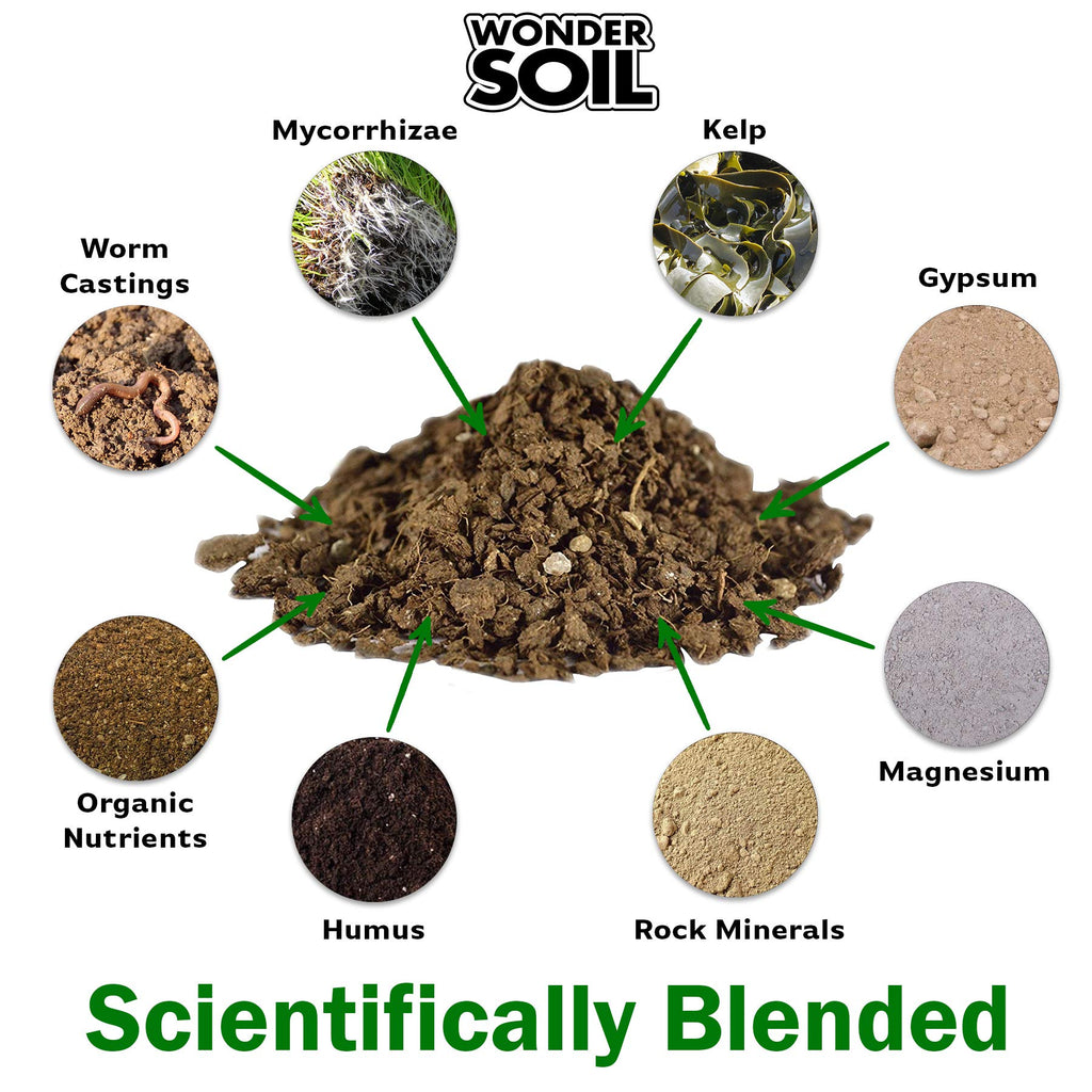 WONDER SOIL Organic Potting Soil | Ready to Plant Coco Coir Fully Loaded with Nutrients | 3 LBS Bag Expands to 12 Quarts of Indoor Outdoor Soil for Gardens & Plants | Incl Worm Castings, Perlite