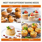 2 Packs 12 Cups Silicone Muffin Pan with Metal Reinforced Frame Regular Size Cupcake Pan Tray Egg Bites Silicone Cookie Molds Muffin Tin Tart Pans Baking Set for Easter Christmas holiday Cookie