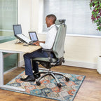 Orange Blue Office Chair Mat - 48"x36" Anti-Slip Rug for Hard Floor