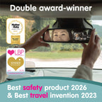 Onco Baby Car Mirror Rear Facing - Double Award-Winning Convex Car Mirror for Baby, 100% Shatterproof & Shakeproof with 360° Rotation, Newborn Essentials (9.6 x 6.9 in)