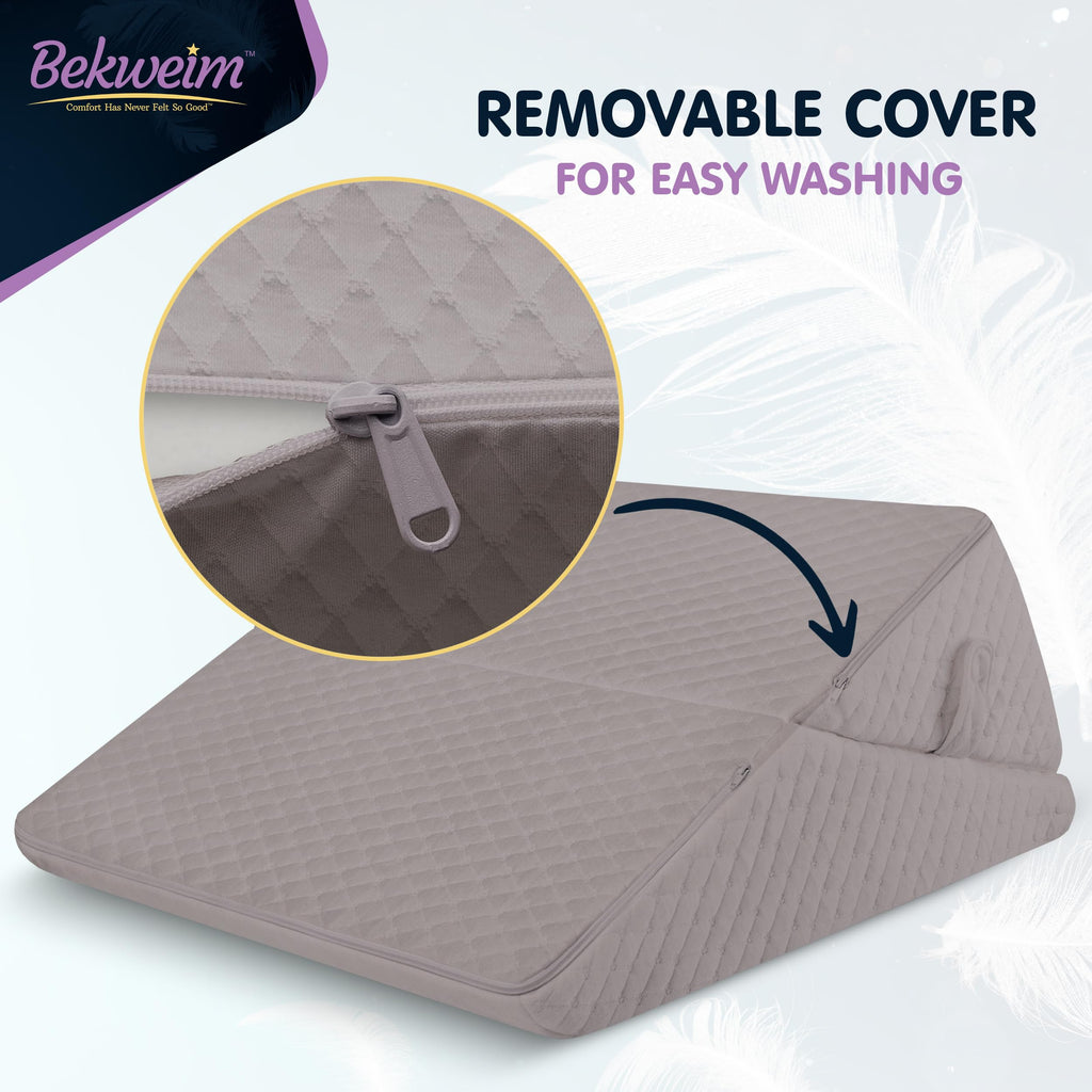 Adjustable Bed Wedge Pillow for Sleeping - Wedge Pillow for Sleep Apnea, Gerd, Acid Reflux Relief, Post Surgery - Foam Wedge Pillow for Back Pain Relief, Sleep Apnea Pillow Wedge or for Seniors