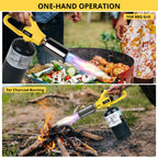 TBTEEK Powerful Propane Torch Head, Sous Vide Grill Cooking Torch With Adjustable Flame, Safety Lock Charcoal Torch Lighter for BBQ, Searing Steak, Creme Brulee, Campfire (Tank Not Included)