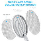 PALONE Electric Fly Swatter 3000V Bug Zapper Racket 2 in 1 Fly Swatter with 1200mAh Battery Rechargeable Mosquito Killer Lamp with 3 Layers Safety Mesh for Indoor and Outdoor (2 Pack)