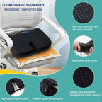Bisiesa Orthopedic Gel Foam Seat Cushion for Sciatica & Butt Pain Relief - Donut Design Pillow for Office Chair, Car, Long Driving Sitting Support After Use