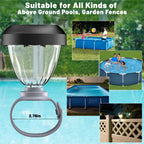 JEMULICE Solar Pool Lights for Above Ground Pools, LED Energy Saving Warm White Light, Waterproof for Frame Swimming Pools Night Accessories (6 Pcs)