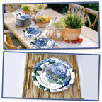Funnymoom 48 Pcs Watercolor Hydrangea Paper Plates Set Include 9 Inch Floral Disposable Plates 7 Inch Spring Summer Blue Hydrangea Tableware for Bridal Baby Shower Birthday Party Supplies