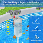 ROMIVO Above Ground Pool Skimmer with 10 PCS Skimmer Socks, Floating Pool Surface Skimmer Basket for Above Ground Pool, Compatible with Intex Inflatable Pools, Efficiently Removes Leaves Debris