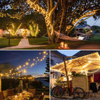 POTIVE 42.7Ft Warm White Solar Christmas Lights, 2 Pack Total 200 LED Solar Lights Outdoor, 8 Modes Solar String Lights Outdoor Waterproof for Tree Patio Yard Wedding Garden Decorations