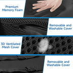Lumbar Support Pillow for Office Chair, Memory Foam Office Chair Back Support,Lower Back Pillow for Car Seat, Back Pain Relief, Back Pillow for Chair with Adjustable Strap and Mesh Washable Cover