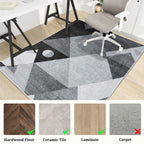 Office Chair Mat for Hardwood Floor, 60"x45" Easy Glide Computer Desk Mat Protector for Rolling Chair Under Desk Rug Nonslip Backing, Machine Wash, (Modern)