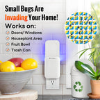 Mosalogic Fruit Fly Traps for Indoors Gnat Trap for House Indoor-600 Sqft Protection Area UV Fly Insect Trapper for Fruit Flies，Gnats，Mosquito，and Other Flying Insect Plug-in Bug Killer White 2Pack
