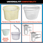 Swimables Pool Skimmer Basket for Inground Pool Compatible with Pentair U-3 Skimmer Basket and Hayward SP1070 Pool Basket | Built-in Brass Weight | 316 Stainless Steel Handle & Convenient Rubber Grip