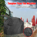 Grill Cover, 58 inch BBQ Gas Grill Cover for Outdoor Grill, Waterproof, Anti-UV, Rip-Proof, Fade Resistant Material, Barbecue Cover with Hook-and-Loop Straps & Adjustable Hem Drawstring, Black