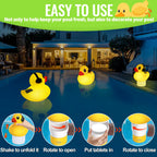 Pool Chlorine Floater with Light,Duck Chlorines Floaters with Adjustable Flow,Solar Chlorine Floater,Floating chlorines Dispenser for Pool,Hot Tub chlorines Floaters, Yellow