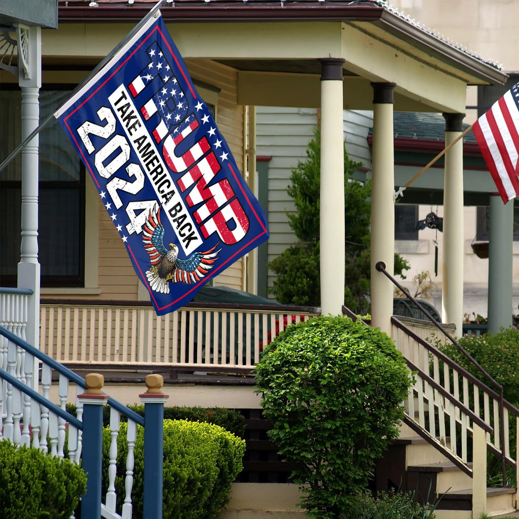 Trump 2024 Flag, Trump Flag 3x5 FT Polyester Banner with Brass Grommets for Indoor Outdoor Decorations (black5)