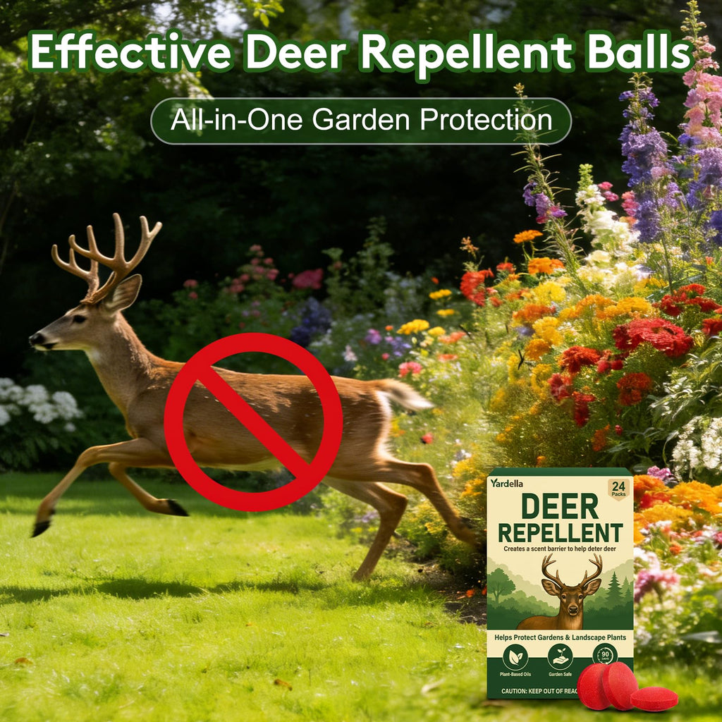 Powerful Deer Repellent Balls, Pest Repellent 24-Pack Deer Repellent for Garden & Outdoor Use, Natural Peppermint Oil Deer Deterrent to Keep Deer Away from Garden, Yard