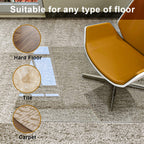 GLSLAND Office Chair Mat for Carpet - 36" x 46" Tempered Glass Floor Mat - for Office Chair on Carpet - 1/5" Thick Clear Computer Floor Mat with 4 Anti-Slip Pads