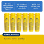FROG Serene Replacement Bromine Cartridges for use with Hot Tub FROG Serene Floating Sanitizing System - Prefilled for Quick & Easy Hot Tub Maintenance - 6 Pack