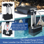 uueeGo Swimming Pool Water Leveler, Automatic Pool Water Filler, Automatically Maintain Water Levels, Never Over Fills The Pool, Suitable for In ground and Above Ground Pool, Carbon Black