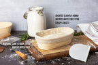 Kook Banneton Bread Proofing Set, Artisan Sourdough Bread Making Kit, 9.8 Inch Rattan Baskets and Liners, Metal & Plastic, Scrapers, Scoring Lame & Case, 4 Extra Blades, Set of 2, Oval