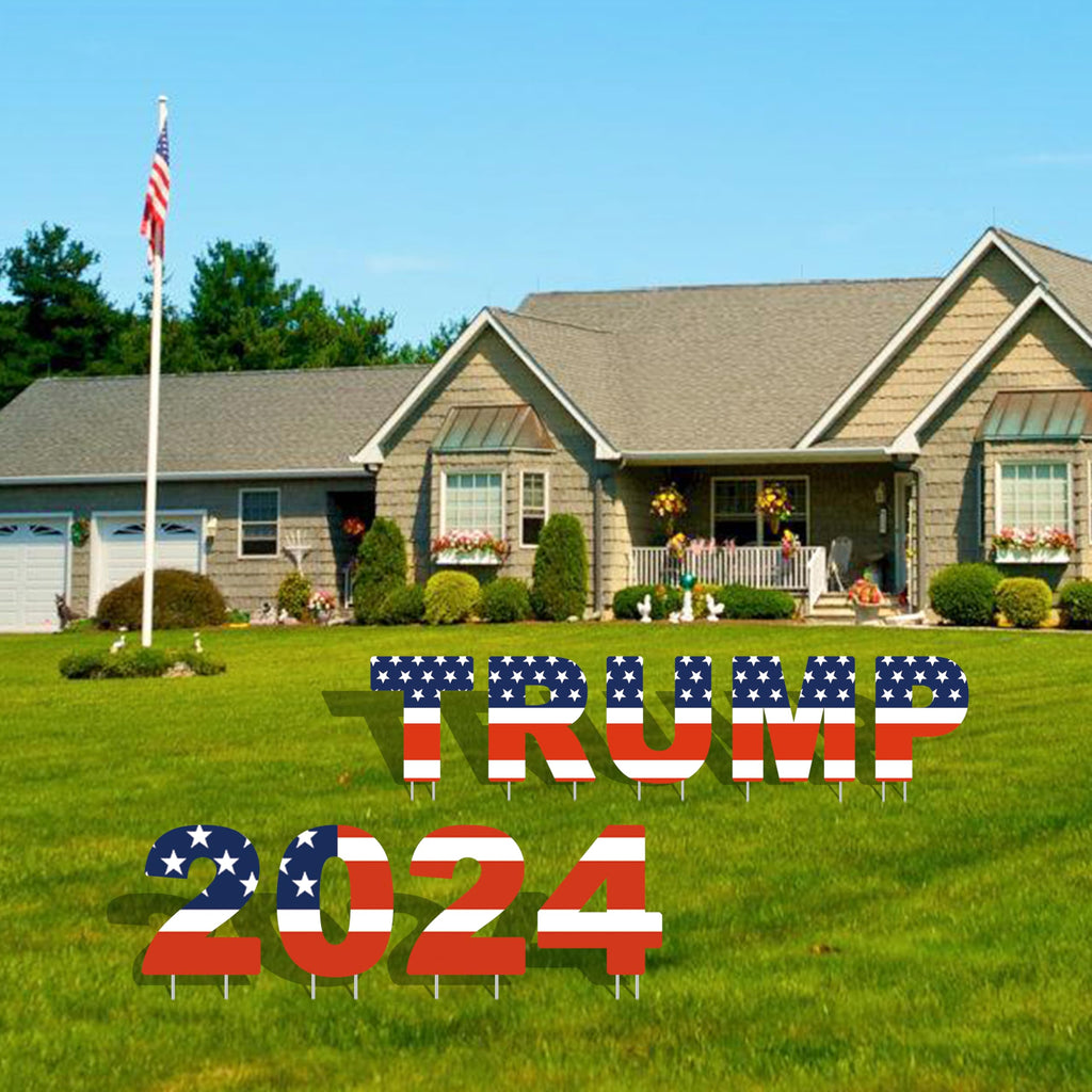 Trump Yard Signs - Trump 2024 Signs with Stake, 9Pcs Trump Yard Sign for Outdoor Garden Lawn Yard