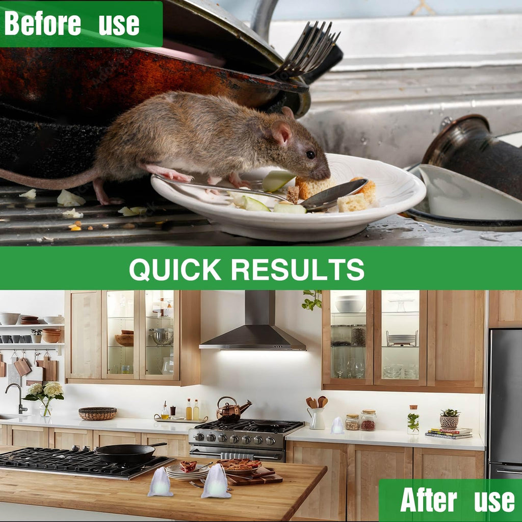 Mice Rodent Repellent 12Pills, Peppermint Oil Moth Balls for Mouse Rats Deterrent Pouches, Safety for Humans & Pets, Pest Control for Mosquito,Roaches,Ant,Bugs, Insect Defense for Indoor Outdoor Use