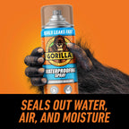 Gorilla Waterproofing Spray Clear, Flexible Rubberized Sealant Coating, Paintable UV Resistant, Seals Water Air Moisture, 14 oz (Pack of 2), for Roofs Gutters Skylights RVs Windows & More