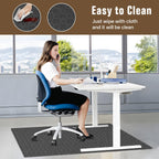 KMAT Office Chair Mat, 45x53in Heavy Duty Hardwood/Tile Floor Protector, Floor Mat Computer Desk Mat for Rolling Chairs, Work, Study, Office, Black