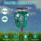 Ultrasonic Animal Repellers Outdoor Waterproof Solar Deterrent Devices Green Ultrasonic Deer Repellents with Motion Sensor Flashing Light for Garden Yard Farm House Drive Coyote Raccoon Skunk (2 Pack)
