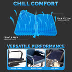 Gel Seat Cushions for Long Sitting- Extra Large & Ultra Thick(2" Inch)- Office Chair Cushion for Pressure Relief, Sciatica, Hip & Back Pain- Car Seat, Wheelchair, Truck Driver Seat - Non-Slip Ties