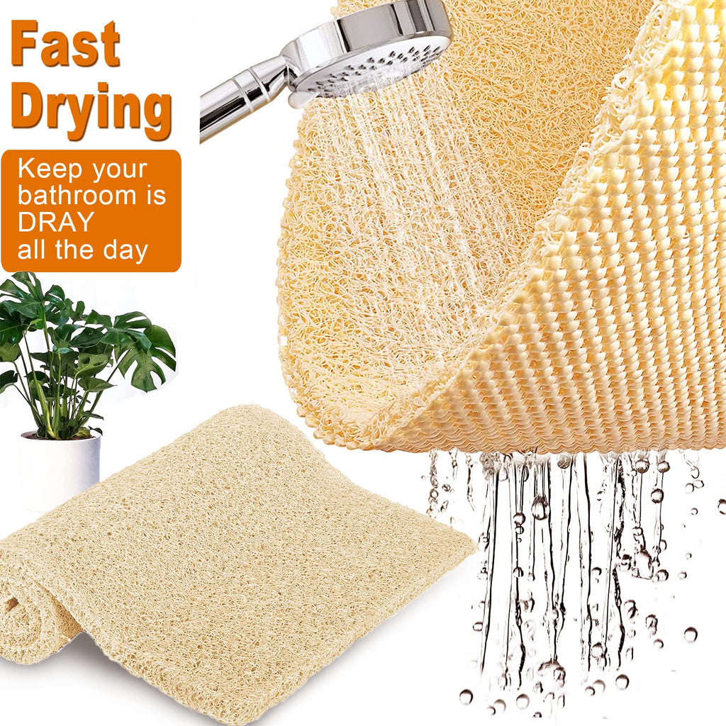 Shower Mats Non Slip,16x35.6'' Long Bathtub Mat Non Slip for Bathroom Tub,Shower Mats for Showers Anti Slip for Elderly,Loofah Anti Slip Shower Matt,Shower Stall Mat for Inside Shower-Beige