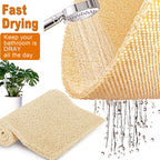 Shower Mats Non Slip,16x35.6'' Long Bathtub Mat Non Slip for Bathroom Tub,Shower Mats for Showers Anti Slip for Elderly,Loofah Anti Slip Shower Matt,Shower Stall Mat for Inside Shower-Beige