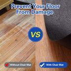 Office Rolling Chair Mat for Hardwood and Tile Floor, Black, Anti-Slip, Non-Curve, Chair Mat Best for Under The Computer Desk, 47 x 35 Rectangular Non-Toxic Plastic Protector, Not for Carpet