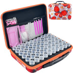 LIRUNQIU Diamond Painting Storage Containers, 30 Slots Diamond Art Accessories and Tools Kits Storage Box(Orange)